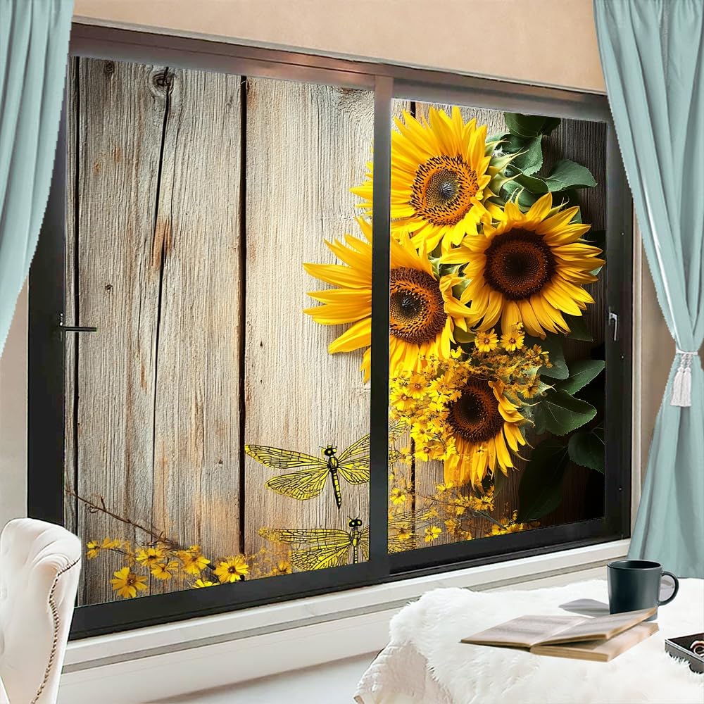 Modern Marble Leaves Frosted Stained Glass Window Film