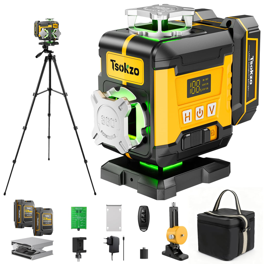 16 Lines Laser Level with Tripod, 4 X 360° Self Leveling for Construction