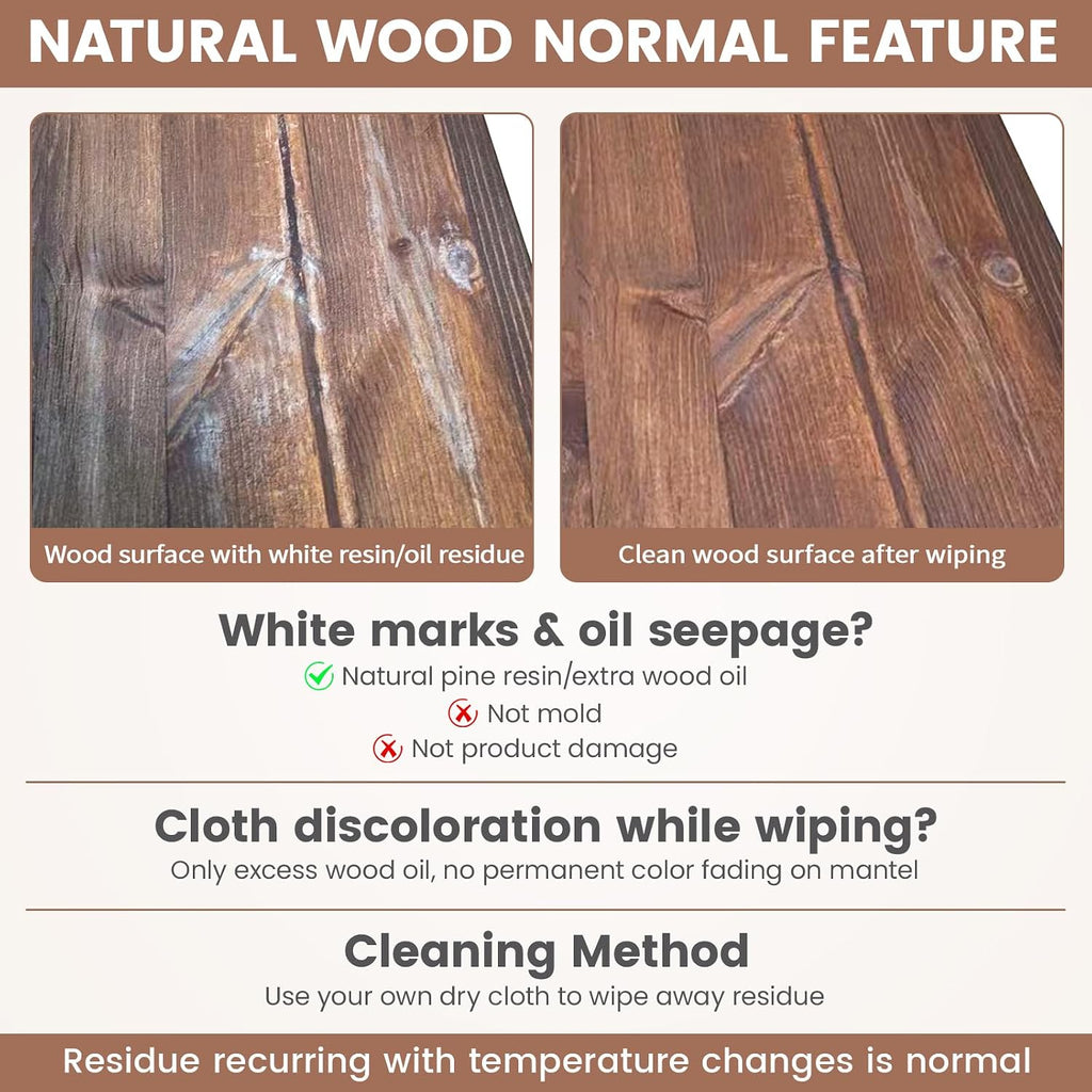 G GOOD GAIN 60'' Fireplace Mantel, 5'' Pine Wood Floating Shelf, DarkWalnut