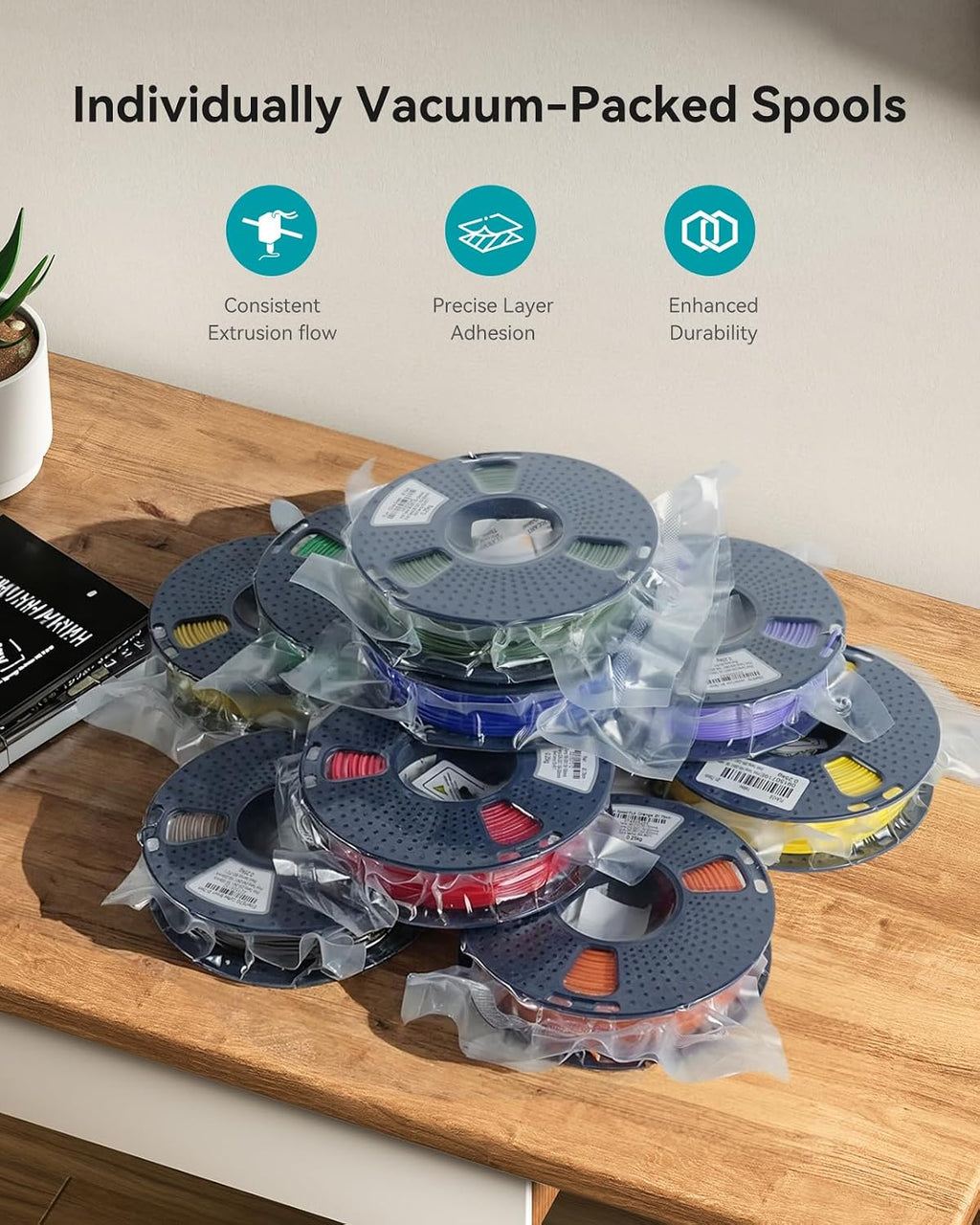 SUNLU PLA+ Filament 1.75mm, 16 Pack 250g Spools, Upgraded Formula