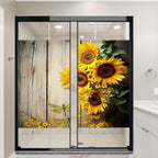 Modern Beautiful Sunflower Window Privacy Film 31.5Wx55.1L inch x 2pcs