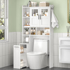 ELYKEN Over The Toilet Storage Cabinet with Acrylic Doors & Pulley, White