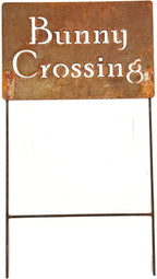 Funny Garden Stake 20 to 33 Inches Tall (Bunny Crossing, XL 33" Tall)