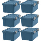 IRIS USA 4-Pack 74 Qt Storage Bins with Gasket Lids, Navy