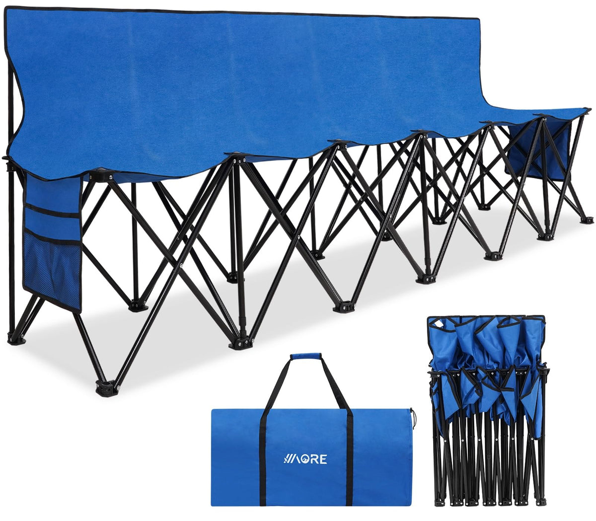 1MORE Folding Bench, Portable Foldable Sideline Bench for Team with Carry Bag