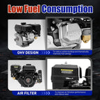 7.5HP Gas Engine, Single-Cylinder Gas Engine,4 Stroke 210CC Gas Motor with Air-Cooling, Portable Gas Engine for Go Cart, Mini Bike