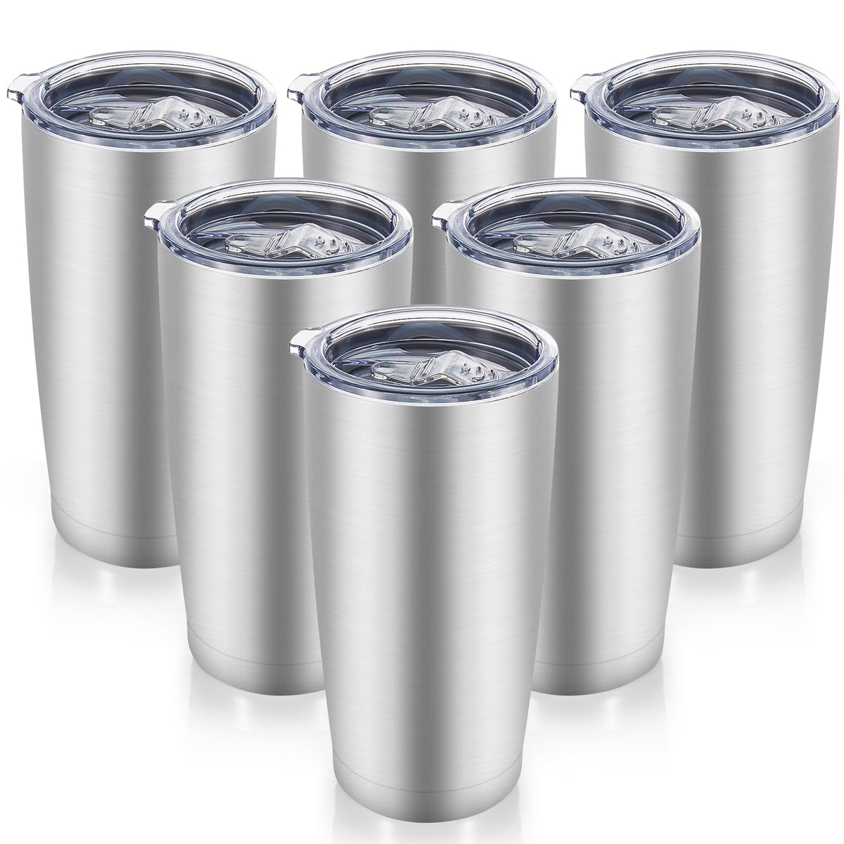 20 oz Tumblers Bulk Stainless Steel Tumbler with Lid, 12 Pack
