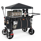 EVER ADVANCED Folding Push Wagon with Brakes, Portable Shopping Cart