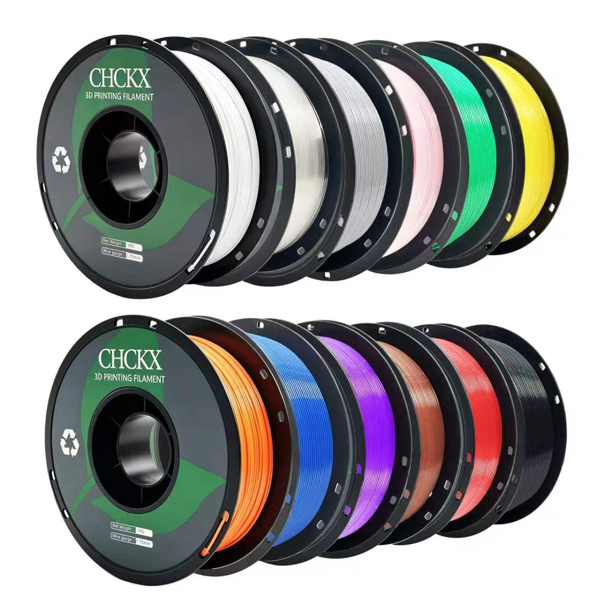 16Rolls PETG Filament Bundle Filament Bulk 1KG 1.75 mm Multicolor