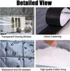 3 Layer Window Insulation Kit Thermal Insulated Window Cover 35x59 47x63 63x39 inch Oxford Cloth Thicken Cotton Soundproof Roll-Up Design Reusable Winterize Curtain for Attic Bedroom(Black,W59xH106")