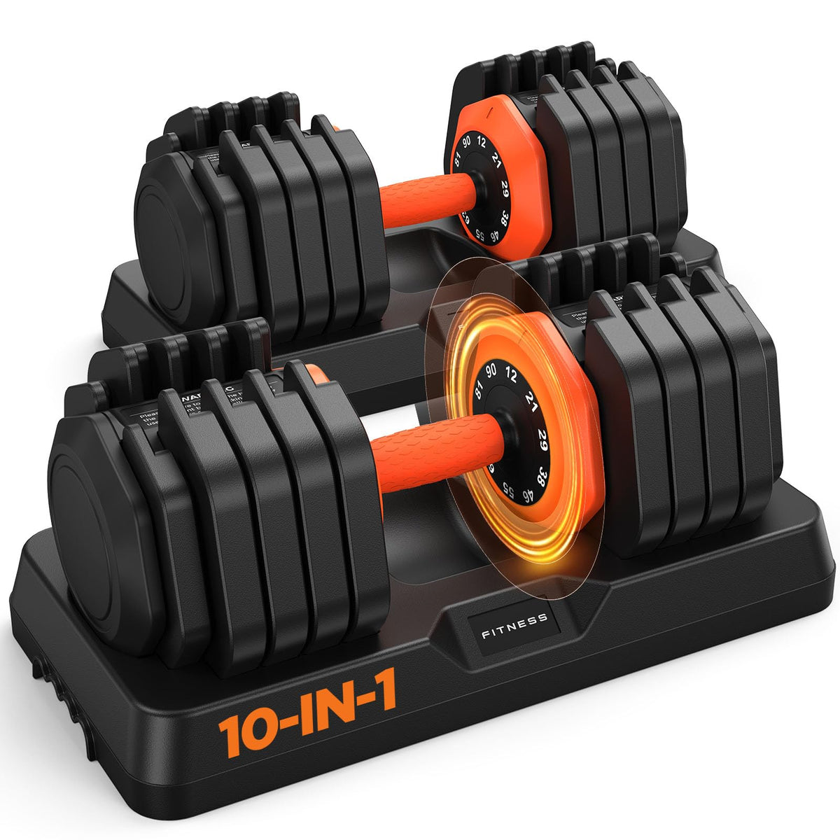 2026 FDB2 Updated Adjustable Dumbbell Set of 2, 5-in-1/10-in-1 Weights Dumbbell Set with Storage Box, 25lbs/55lbs Adjustable Weights with Anti-slip Silicone Grip, Weight Set For Home Gym Suit both Men and Women