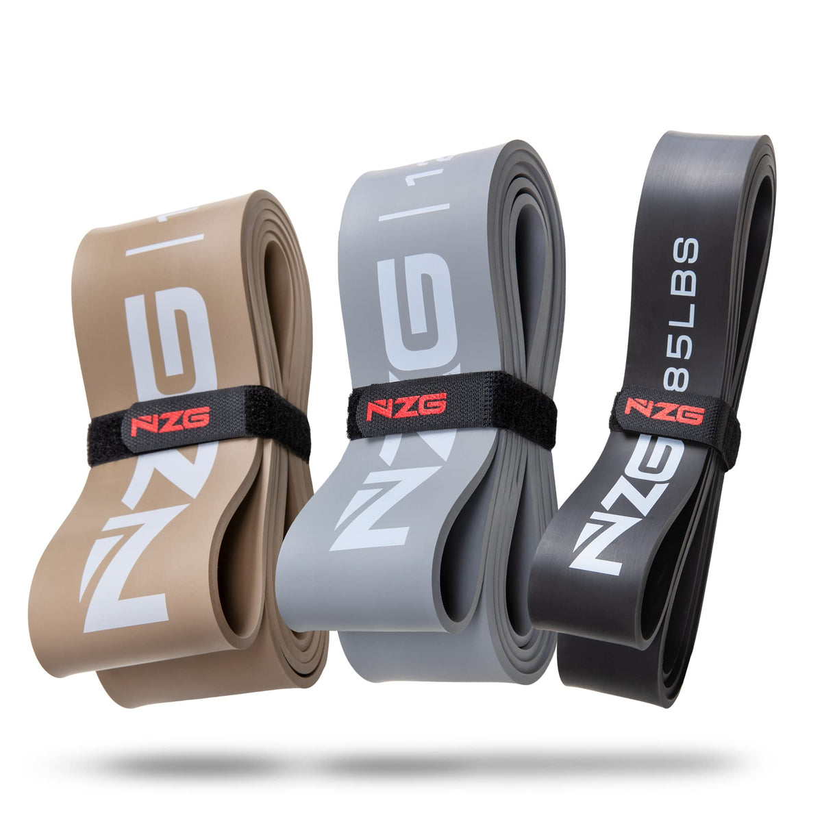 NonZero Gravity 100% Latex-Free Organic Rubber Power Resistance Bands | Compact Durable Hypoallergenic Bands for Strength Training & Workouts | 11 Levels (10 to 140 Lbs)