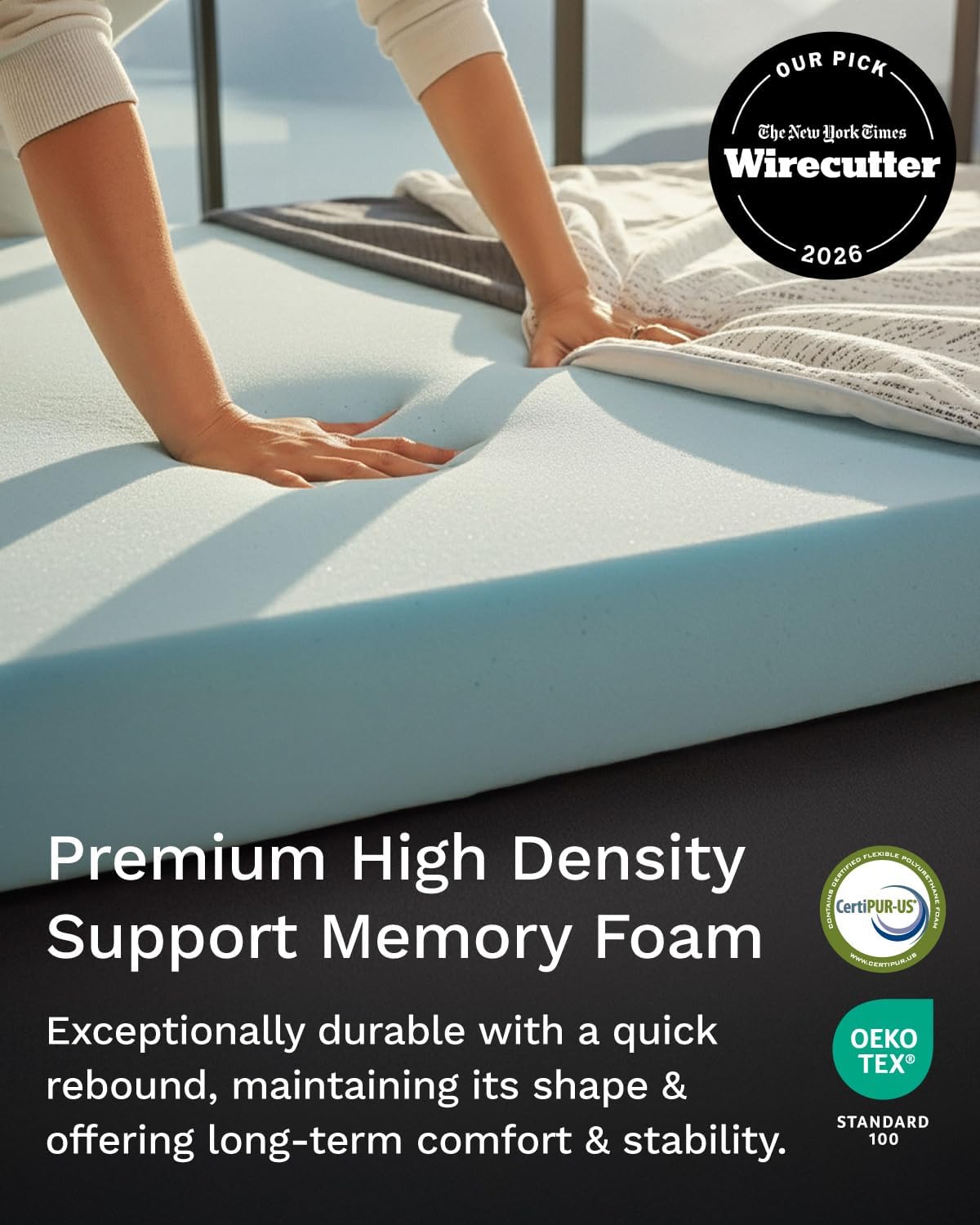 Viscosoft 3 Inch Memory Foam Mattress Topper Queen - Pain & Pressure Relief