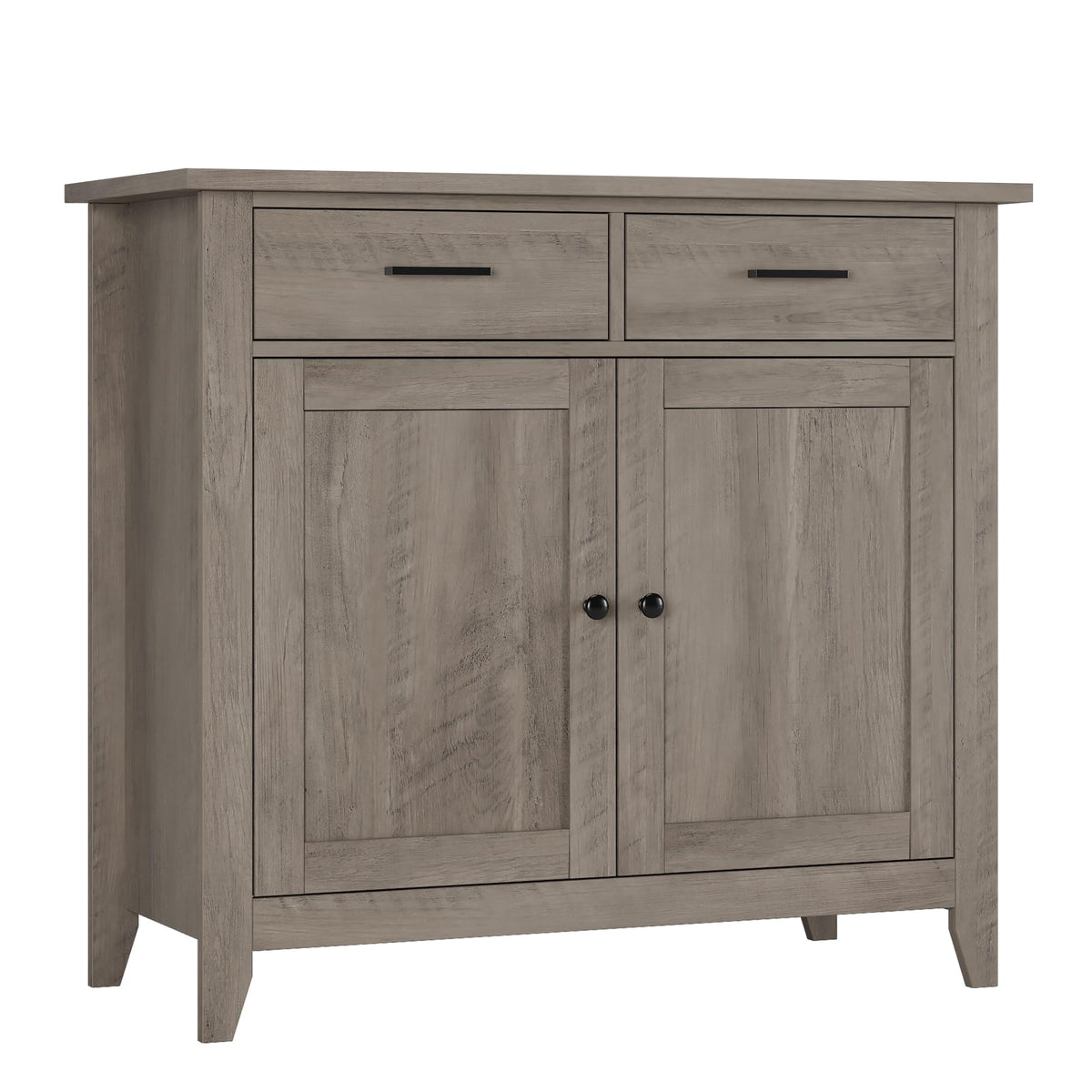 HORSTORS Farmhouse Kitchen Storage Cabinet, Small Buffet, Coffee Bar, White