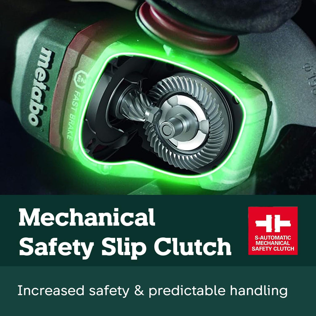 Metabo 4-1/2-5-Inch Angle Grinder, 11 Amp, 11,000 RPM, Non-Locking Paddle Switch, Made in Germany, WP 11-125 Quick, 603624420, Green