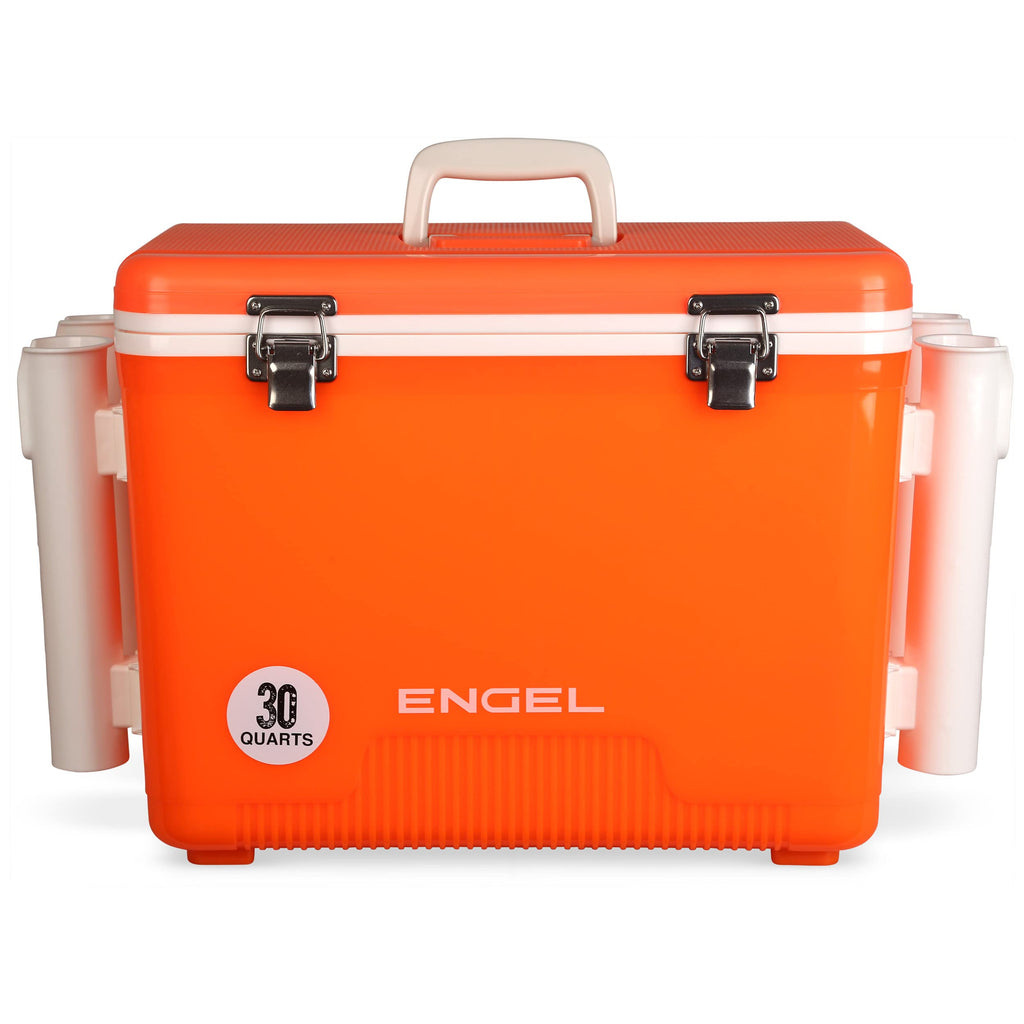 Engel UC30 Leak-Proof, Air Tight, Fishing Drybox Cooler with Built-in Fishing Rod Holders, Also Makes The Perfect Hard Shell Lunchbox for Men and Women