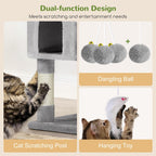 Globlazer Cat Tree Tower for Multiple Adult Cats, 82in, F82, Light Grey