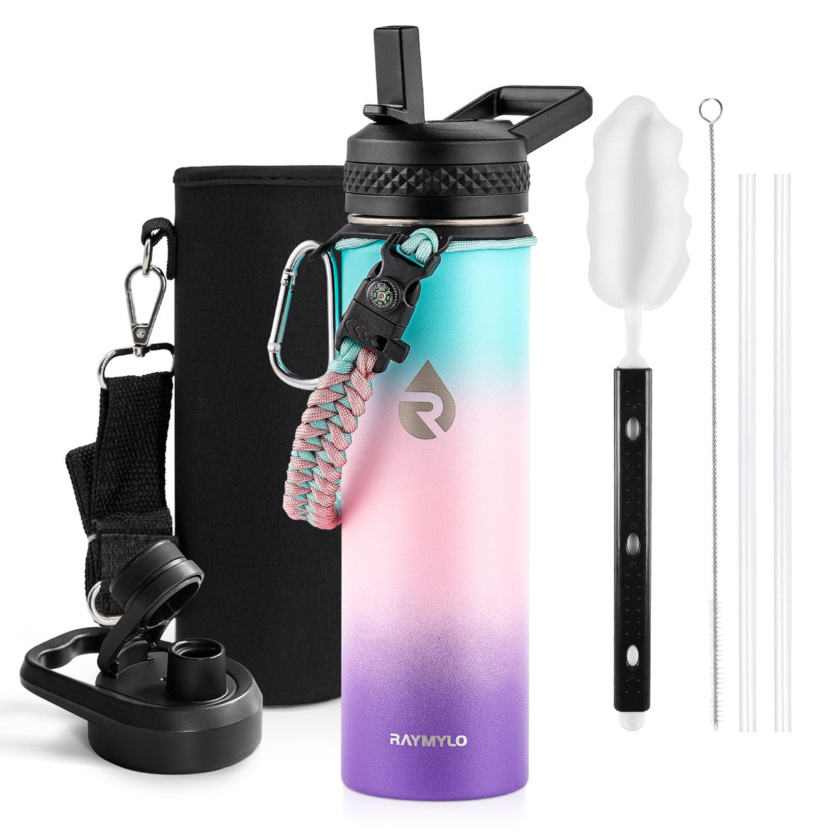 RAYMYLO Insulated Water Bottle 40 oz, Triple Wall Vacuum Stainless Steel