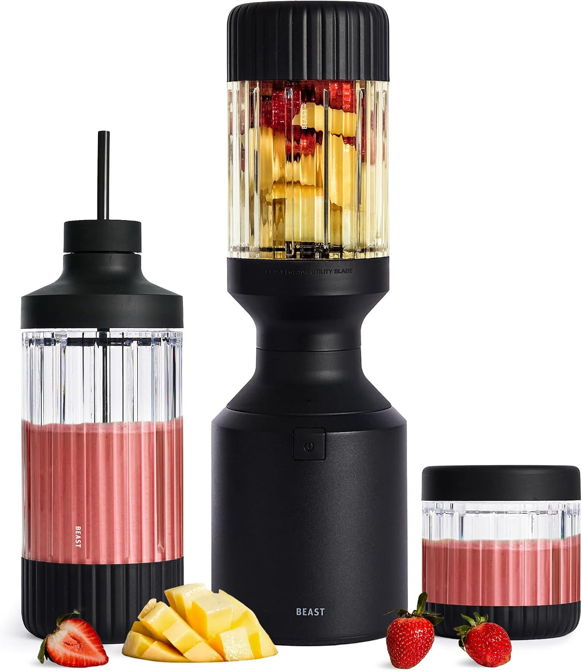 Beast Mega 1200 Plus Countertop Blender, XL Vessel, Carbon Black, 1200W