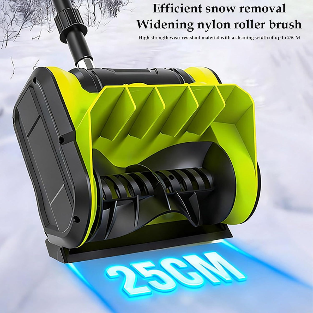 48V Cordless Electric Snow Shovel, 10-Inch Electric Snow Blower, Brushless Motor, Foldable High Power Household Hand Push Snow Sweeper for Driveway, Patio, Sidewalk Snow Removal (Green)