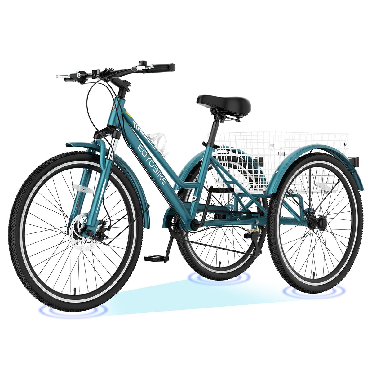ABORON Adults Tricycle, 3 Wheels Bike for Adult, Tricycle for Adults, Double-Wall Wheel Rims, Tricycle for Women Men Exercise Outdoor Sports