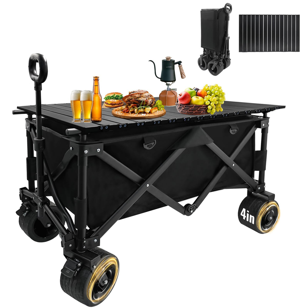 Collapsible Foldable Wagon Cart with Wheels