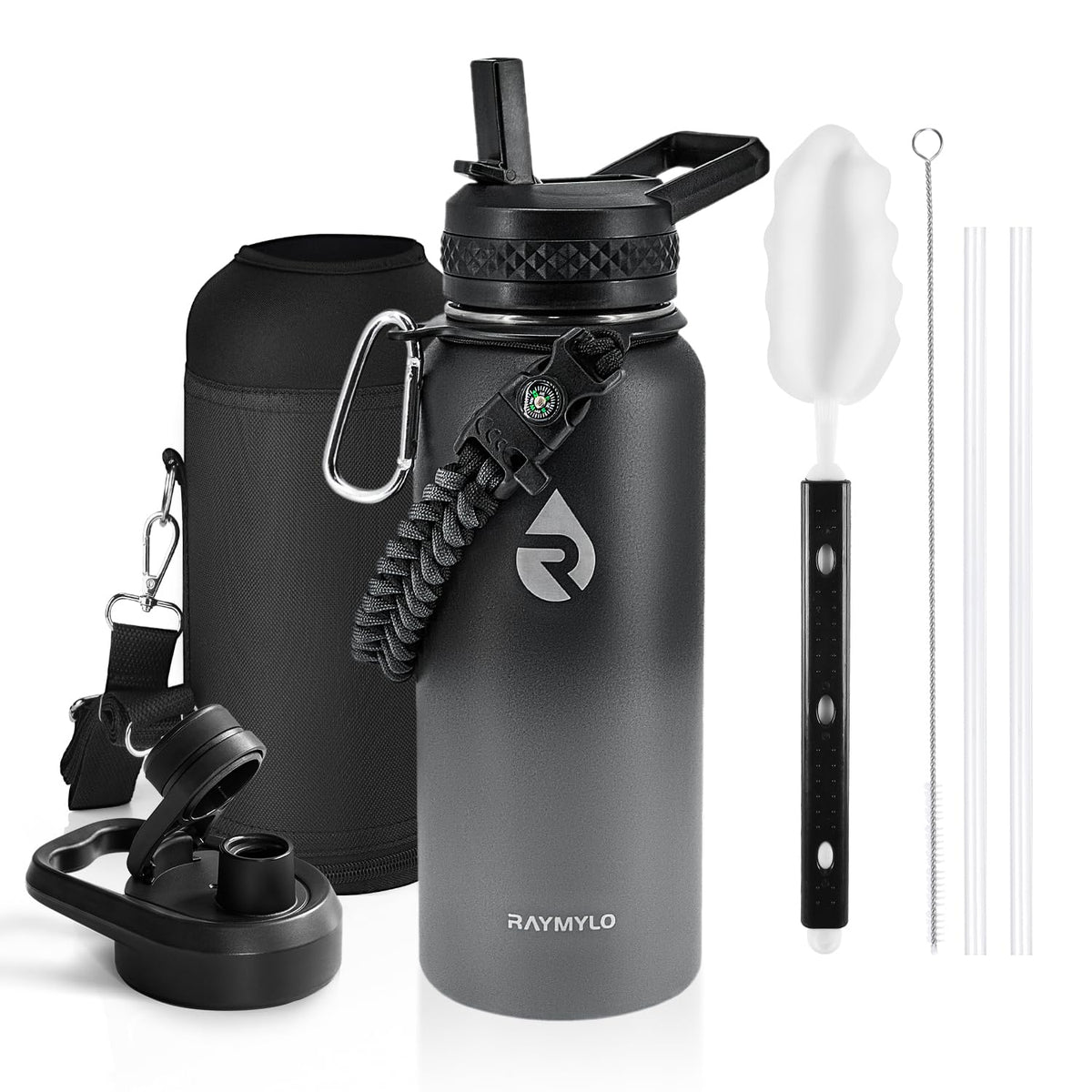 RAYMYLO Insulated Water Bottle 40 oz, Triple Wall Vacuum Stainless Steel