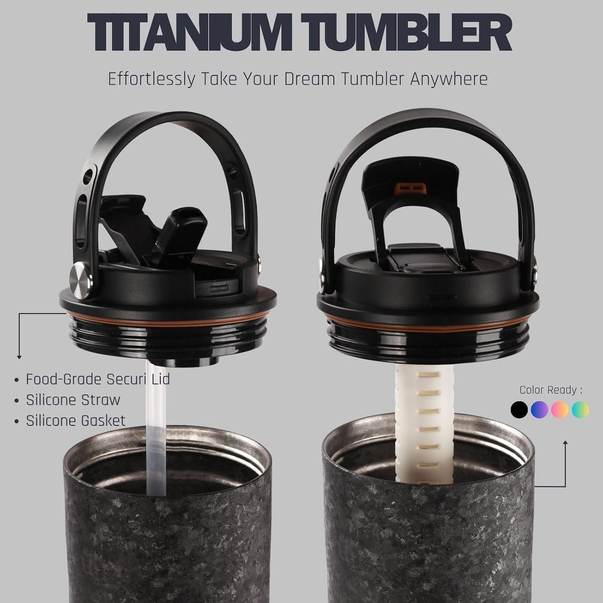 SILVERANT Titanium Insulated Tumbler - 880ml / 29.7 oz -Crystallized Black