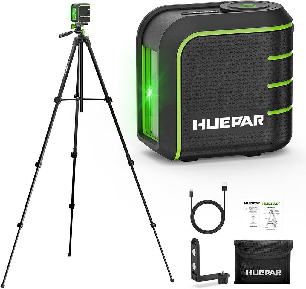 Huepar Self Leveling Laser Level with 60" Tripod U011G