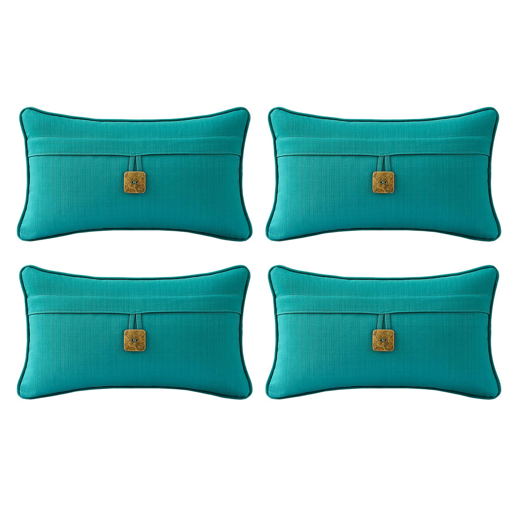 Outdoor Sunbrella Decorative Pillows Pack of 4, 20" x 12" Outdoor Pillow Set for Couch Bed Throw Patio Sofa, Airies Marble