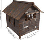 Wooden Dog House, Medium Dogs Outdoor & Indoor Dog House with Weatherproof Sealer, with Double Window for Beagle, Poodle, Cocker – 30.31 x 34.65 x 31.89 in
