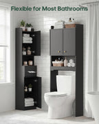7-Tier Over Toilet Storage Cabinet, 2-in-1, Separable Bathroom Storage