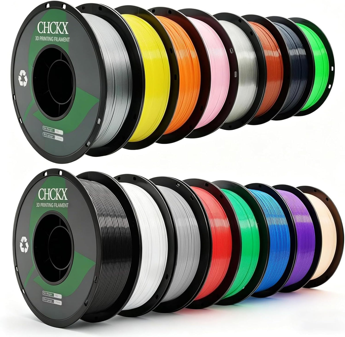 16Rolls PETG Filament Bundle Filament Bulk 1KG 1.75 mm Multicolor