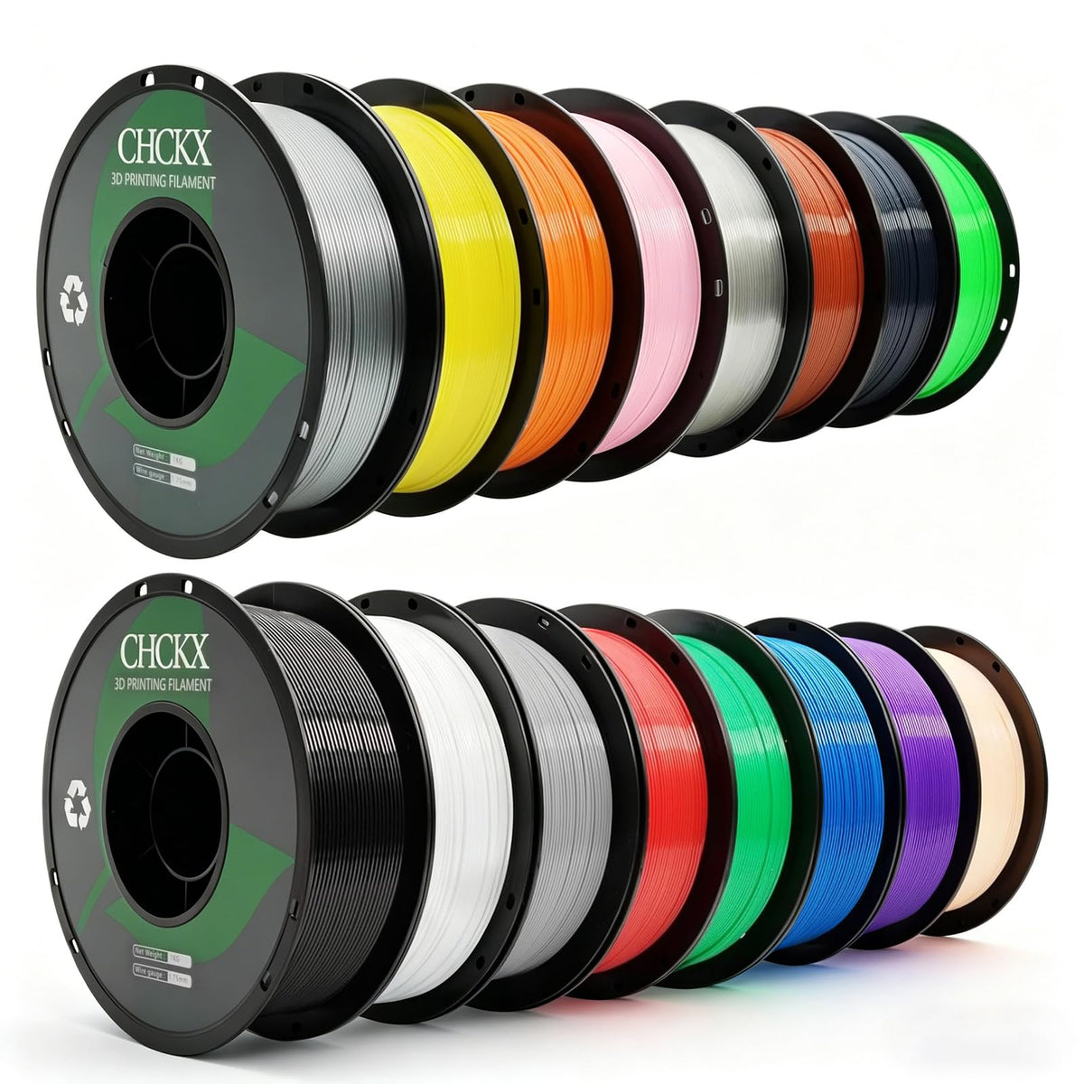 16Rolls PETG Filament Bundle Filament Bulk 1KG 1.75 mm Multicolor