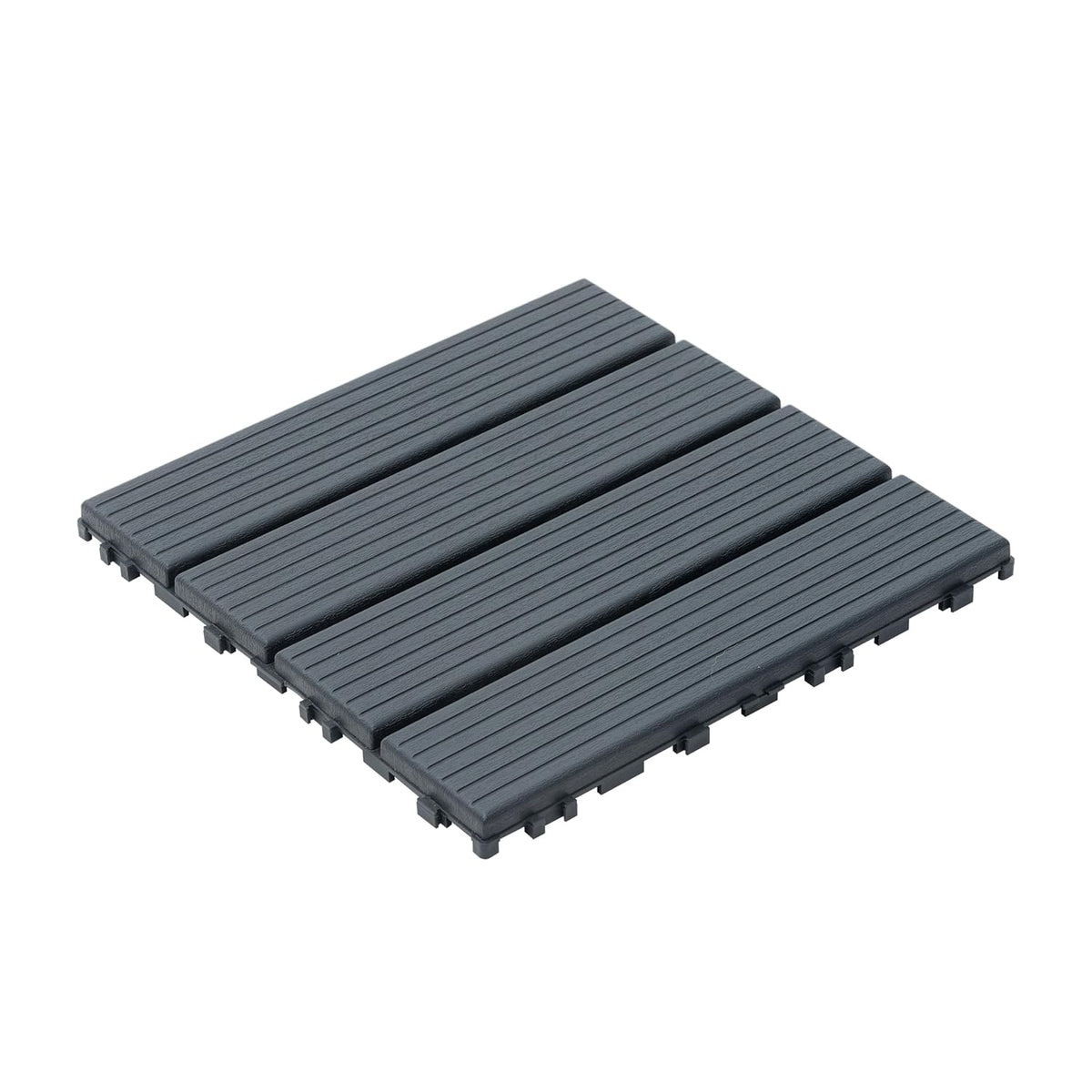 Plastic Interlocking Deck Tiles, 12"x12" Patio Flooring, 44 Packs Deck Tile Outdoor Waterproof All Weather, Flooring Tiles for Balcony, Backyard Pool decking Tiles, Carved Bricks Gray