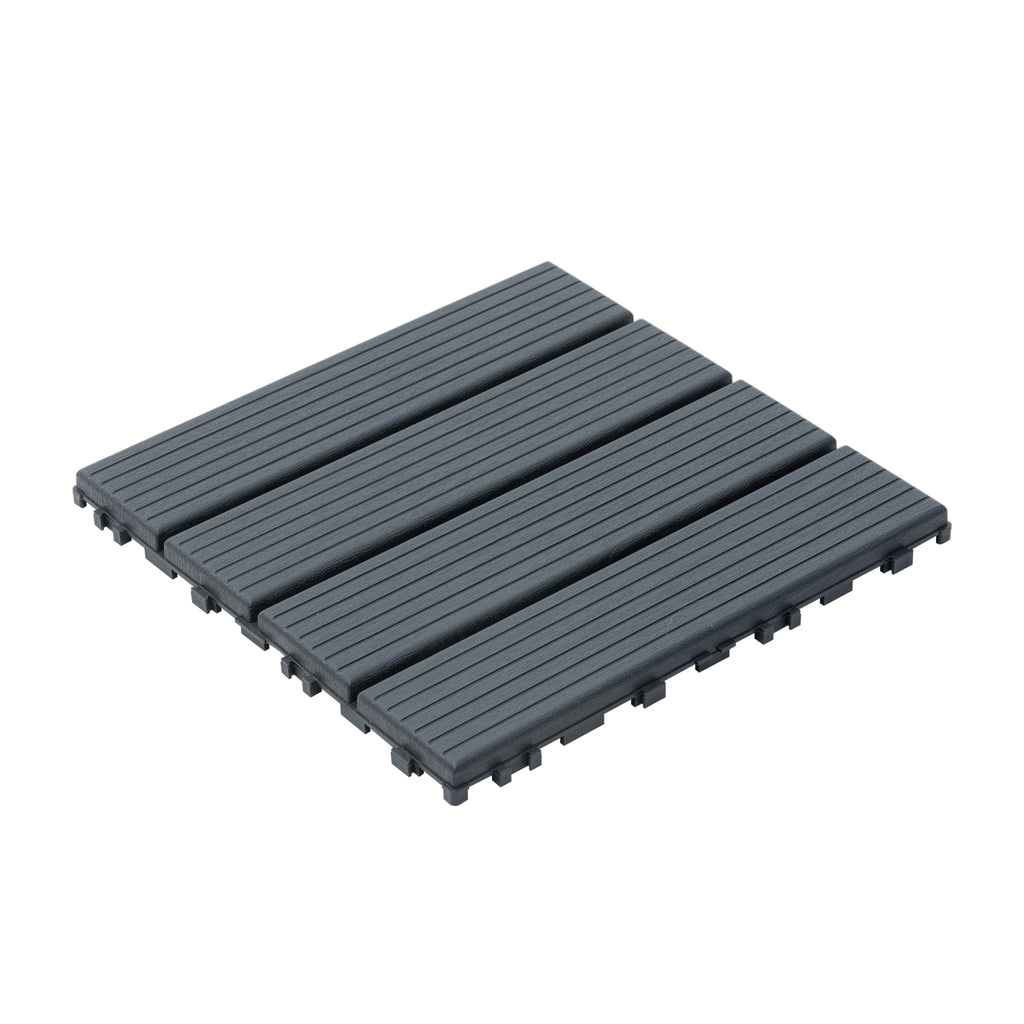 68 Pcs Interlocking Deck Tile (11.42"x11.42"), 61.60 Sq.Ft Deck Flooring Outdoor Waterproof All Weather, Flooring Tiles for Balcony, Backyard, Indoor & Outdoor, Dark Gray
