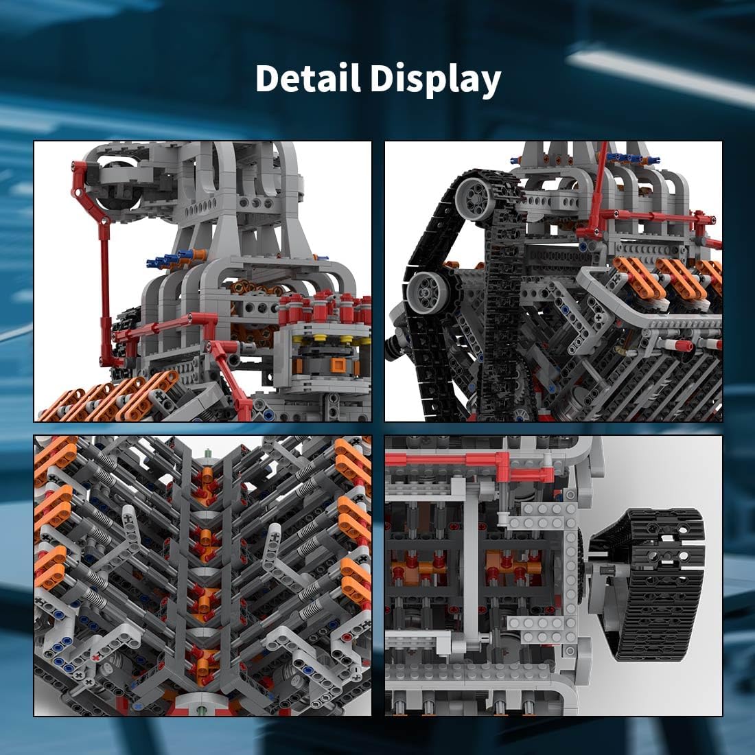 OHV 5.0L V8 Engine Building Blocks and Construction Toy, Collectible Technology-Themed Model to Build and Display, Great Gift for Birthdays, Christmas (2106 PCS)