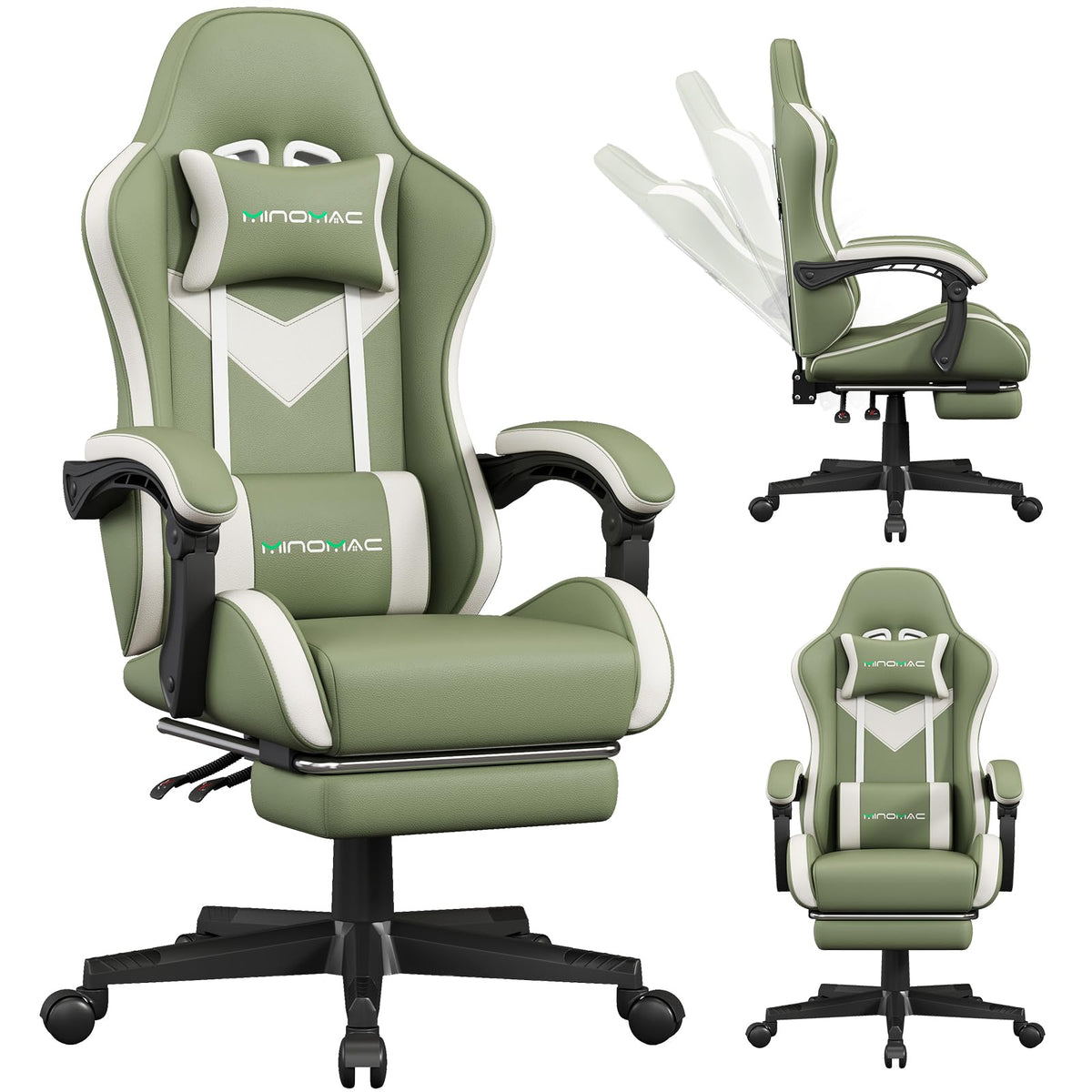 Gaming Chair Ergonomic Gamer Computer Office Chair,Footrest Lumbar Support
