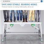 Generic Adjustable Work Platform Folding Scaffold Tower Ladder Stool - 800 lbs Load - Portable Multipurpose Work Bench - Carbon Steel Structure, 180*30