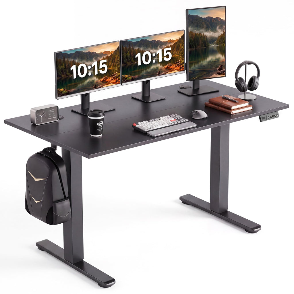 Claiks 32 x 19 Inch Rustic Brown Electric Standing Desk