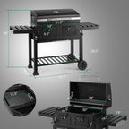 Outvita Extra Large Charcoal BBQ Grill, Two Individual Charcoal Tray