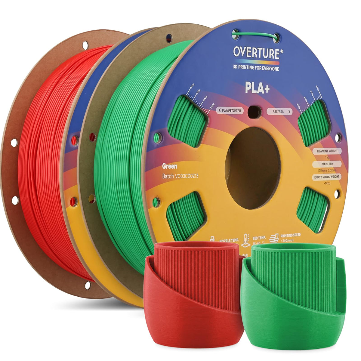 OVERTURE 10KG Bundle High Speed PLA+ 3D Printer Filament 1.75mm