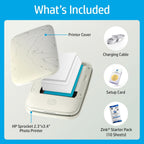 HP Sprocket Select Portable Instant Color Photo Printer for Android and iOS Devices (Eclipse) Zink Paper Bundle