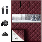 3 Layer Window Insulation Kit Thermal Insulated Window Cover 35x59 47x63 63x39 inch Oxford Cloth Thicken Cotton Soundproof Roll-Up Design Reusable Winterize Curtain for Attic Bedroom(Black,W59xH106")