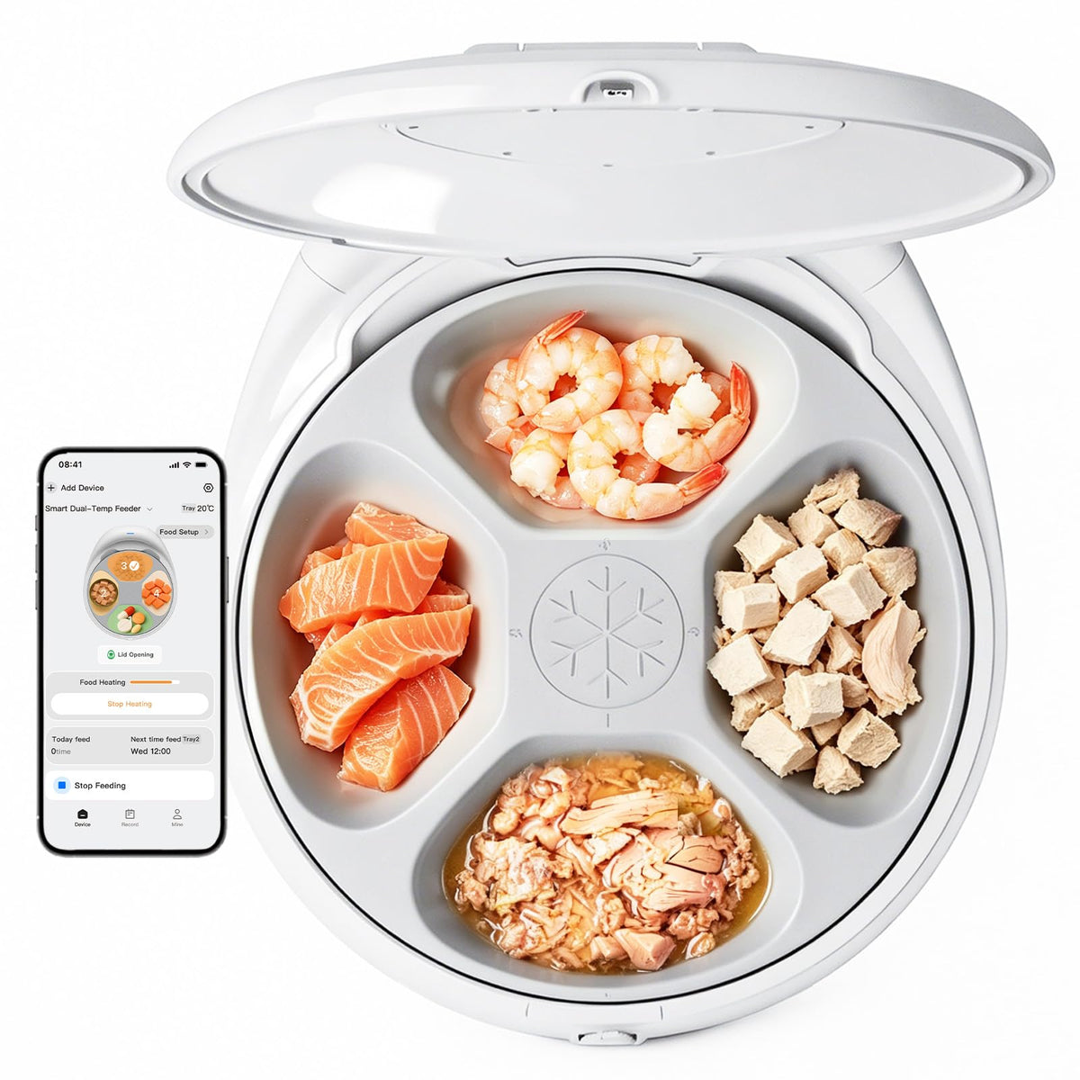 Automatic Cat Feeder Wet Food, 2026 Upgraded Refrigerated Auto Cat Feeder with Semiconductor Cooling, 4 Days Freshness 5 Meals, Pet Food Dispenser for Cats and Small Dogs, Easy to Clean