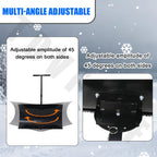 Snow Pusher with Wheels, 29" Wide Snow Shovel for Driveway, 5-Position Angle & Height Handle Ergonomic Design for Back-Save Effort Snow Removal (Single Rod-W 29'')