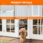 Dog Door for Sliding Glass Door, 74.8" - 80.7" Adjustable Height