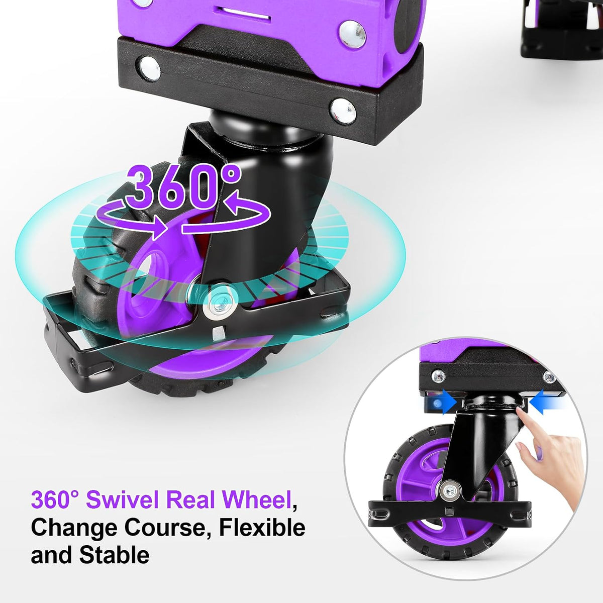 Folding Hand Truck Dolly, 330lb Convertible 4 to 2 Wheel Moving Cart,Purple