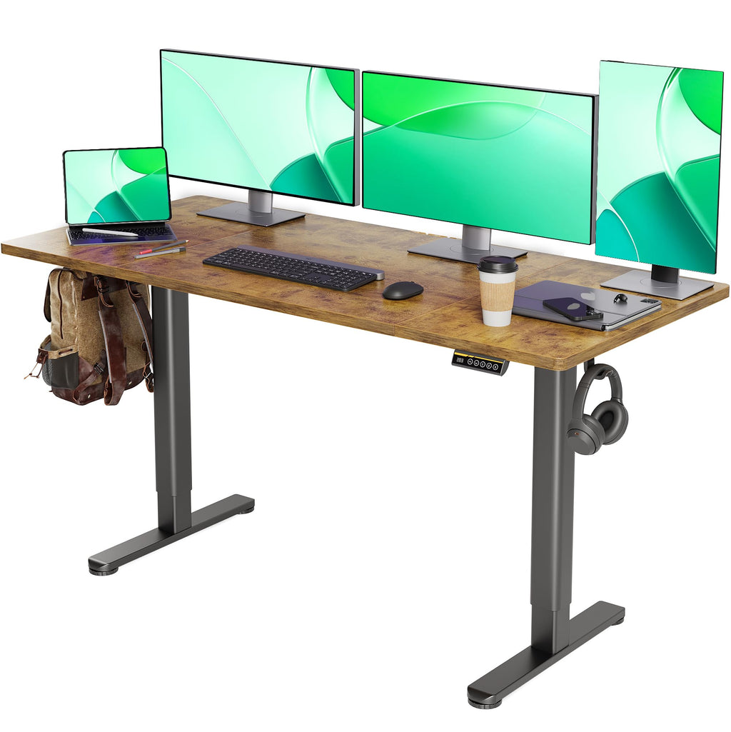 Claiks Electric Height Adjustable Standing Desk, 32x19 Inch, Nature