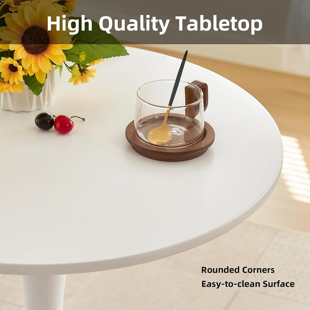 Round Dining Table, 31.5" Tulip Table (White)